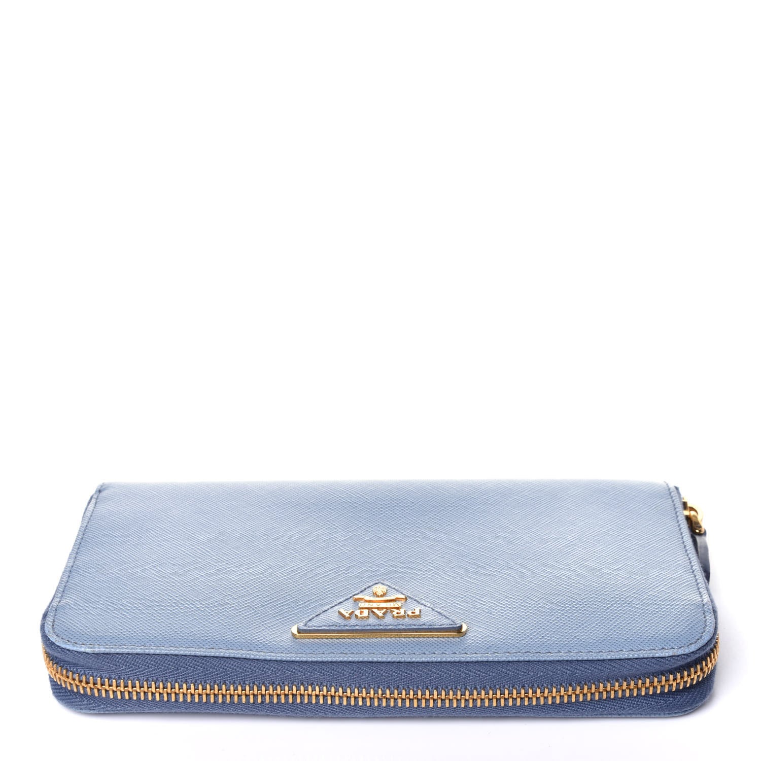 Prada Saffiano Triangle Zip Around Wallet Astrale 10 of 11