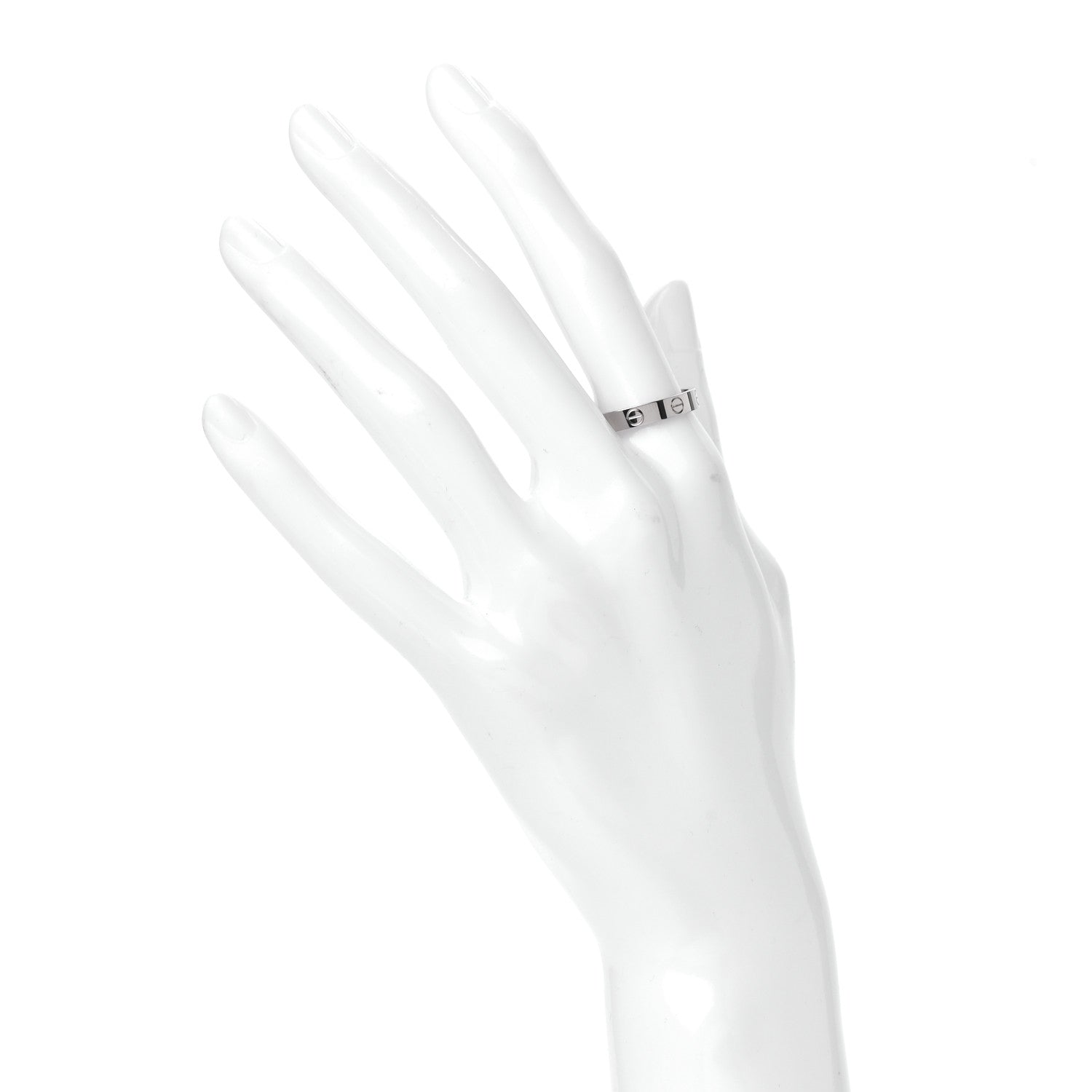 Cartier 18K White Gold 3.5mm LOVE Wedding Band Ring 58 8.5 2 of 5