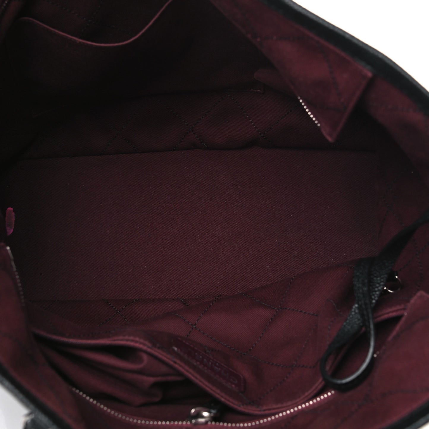 Grained Calfskin Quilted Small Daily Shopping Tote Black