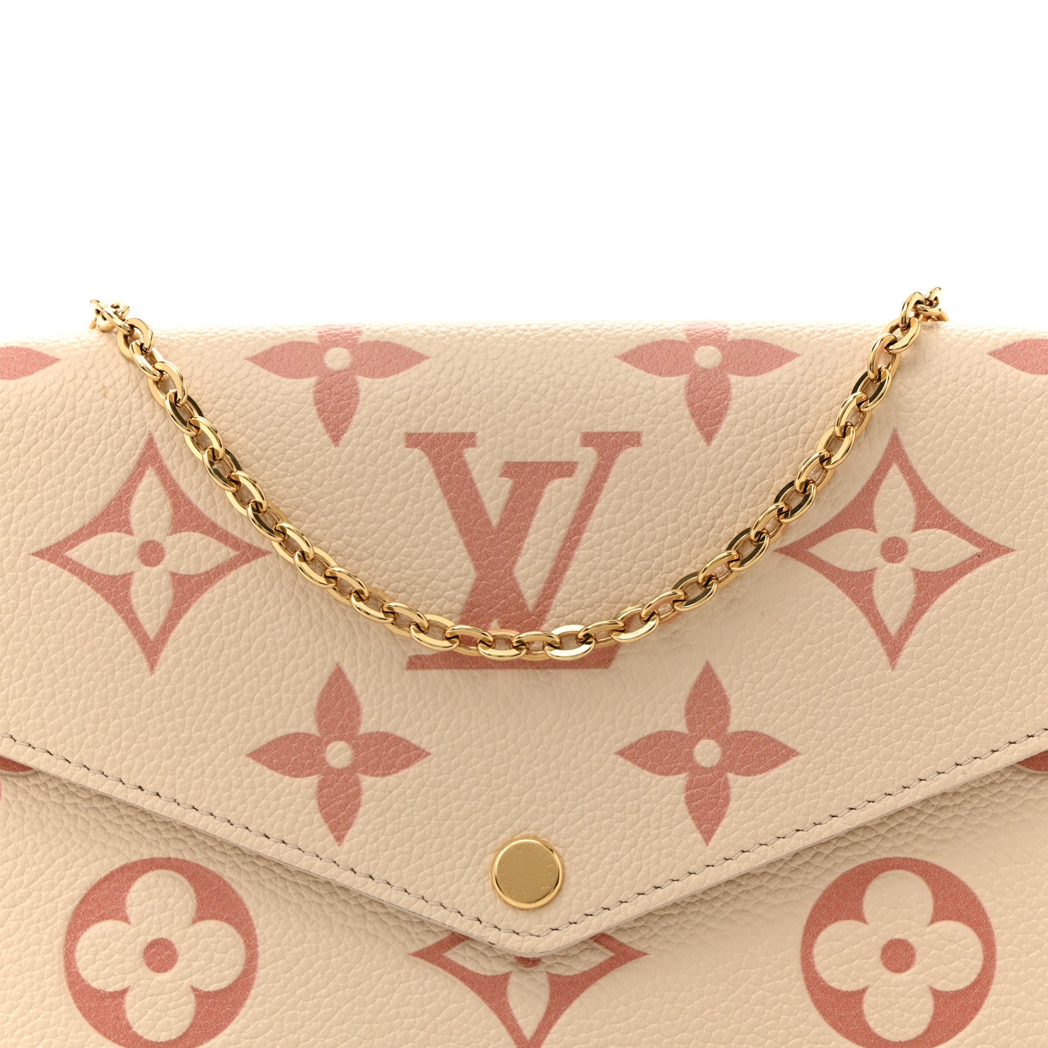 Louis Vuitton Empreinte Monogram Giant By The Pool Felicie Pochette Chain Wallet Creme Rose Trianon 8 of 12
