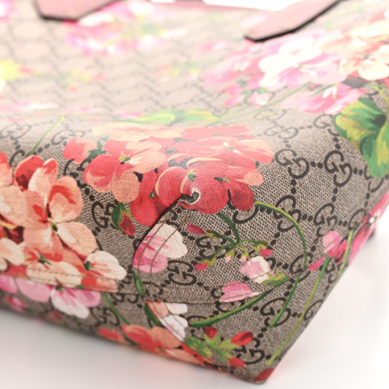 Gucci GG Supreme Monogram Blooms Medium Reversible Tote Beige Multicolor Dry Rose 11 of 33