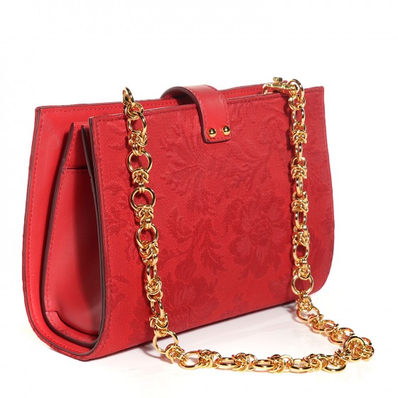 Brocade Crystal Embellished Carmen Bag Red