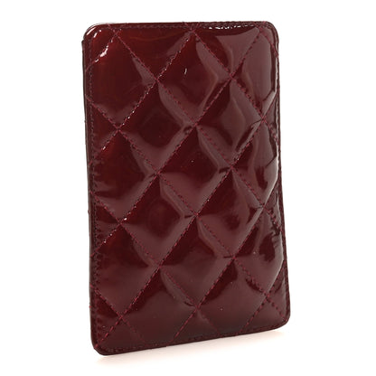 Chanel Patent Quilted Brilliant Vertical Card Holder Light Burgundy 3 of 8
