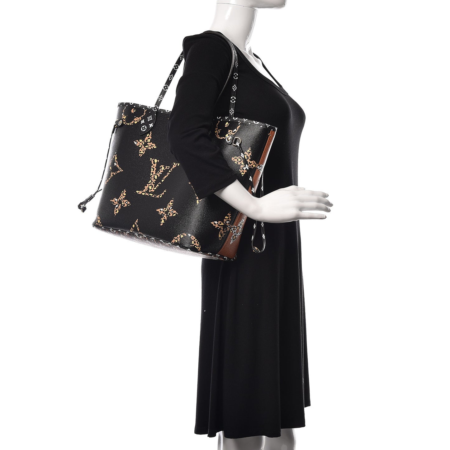 Monogram Giant Jungle Neverfull MM Black