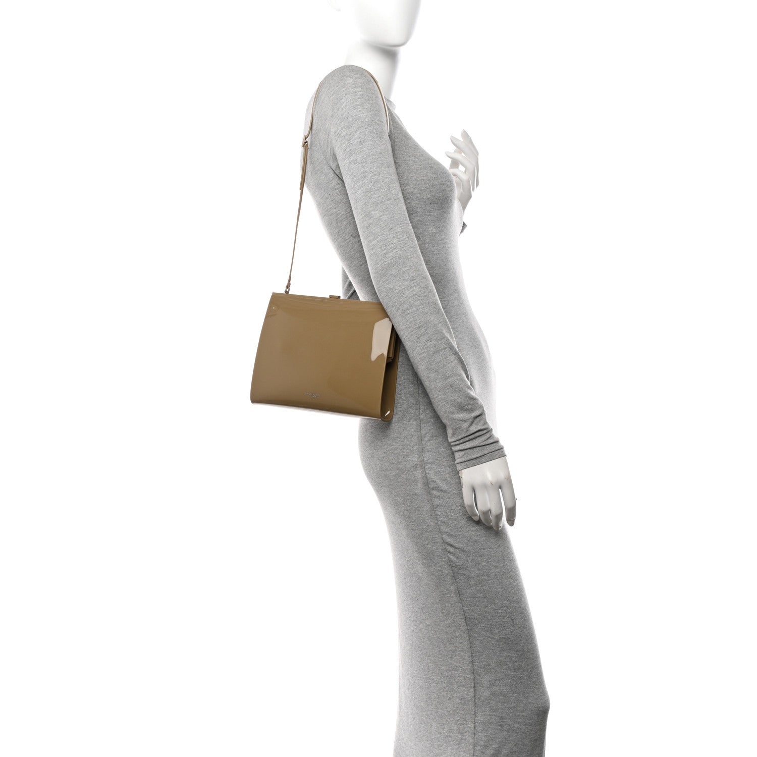 Saint Laurent Vinyl Le-Anne Marie Shoulder Bag Dark Honey 2 of 9