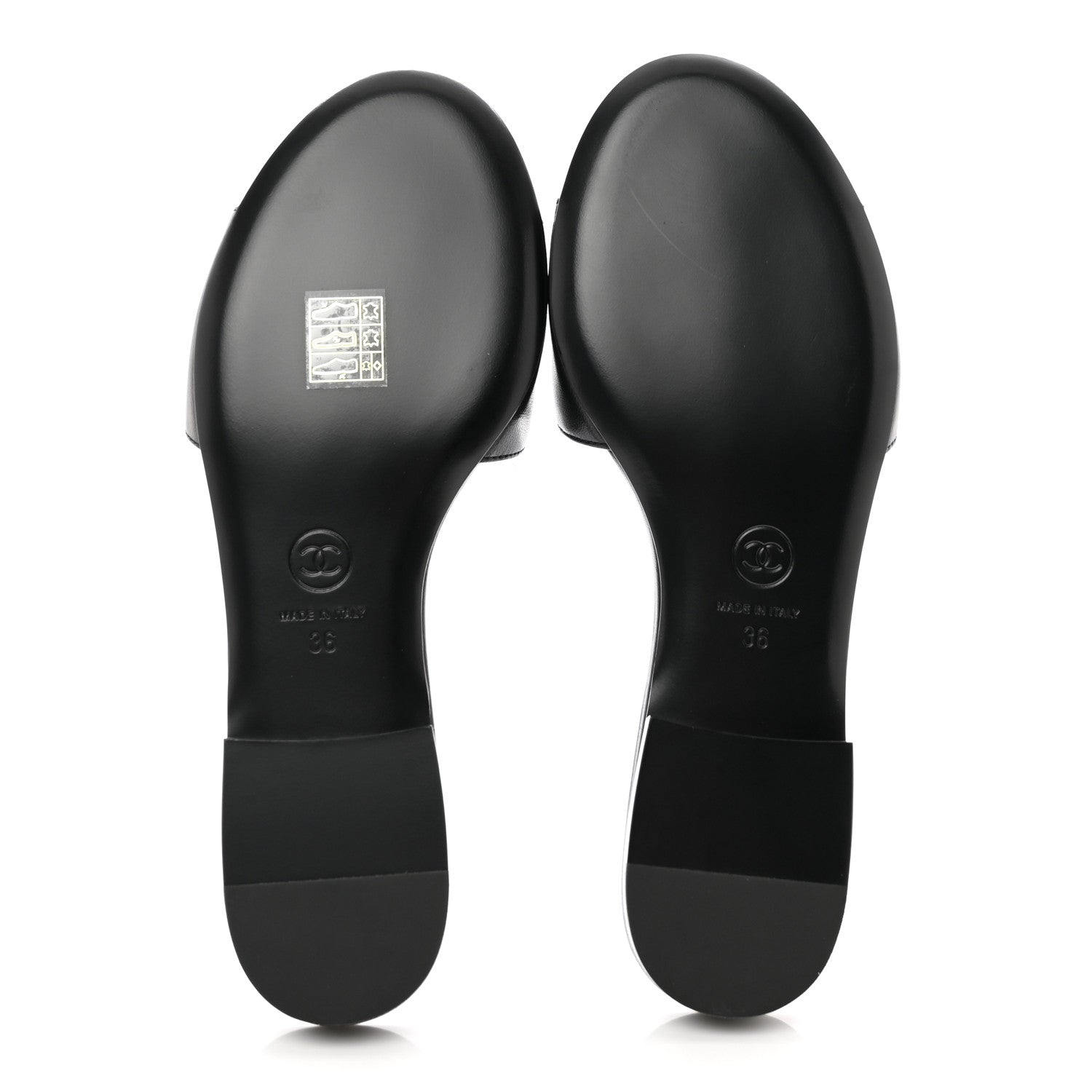 Chanel Lambskin Camellia CC Slides 36 Black 5 of 8