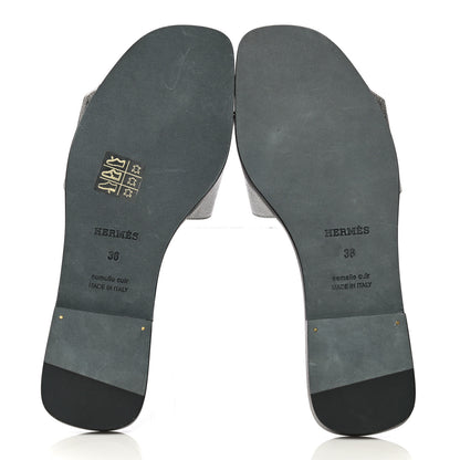 Hermes Epsom View Sandals 36 Argent 8 of 17