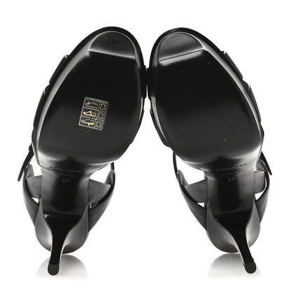 Saint Laurent Calfskin Tribute 75 Platform Sandals 39 Black 6 of 9