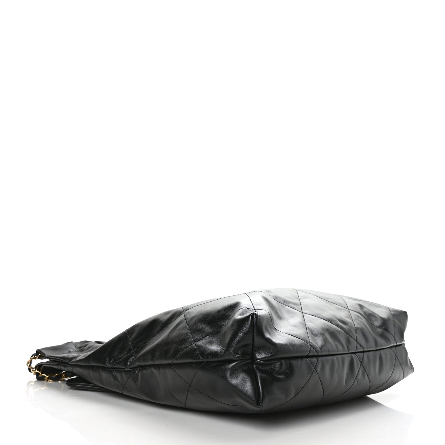 Shiny Calfskin Quilted Large Chanel 22 Black