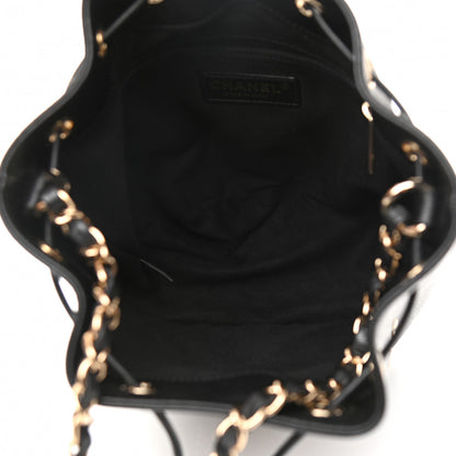 Chanel Caviar Deauville Drawstring Bucket Bag Black 6 of 11