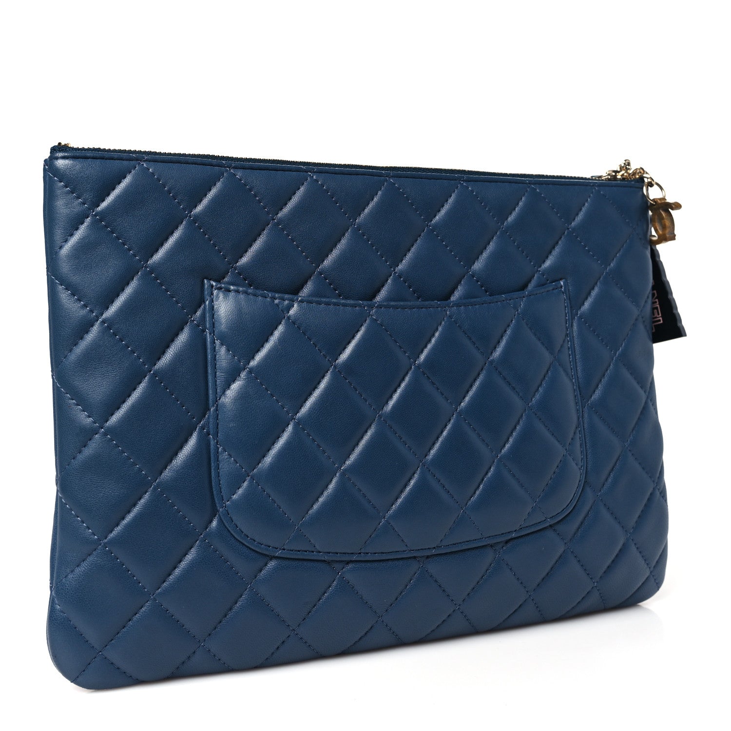 Chanel Lambskin Quilted Medium Cuba Cosmetic Case Navy 3 of 11