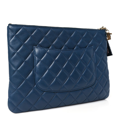 Chanel Lambskin Quilted Medium Cuba Cosmetic Case Navy 3 of 11