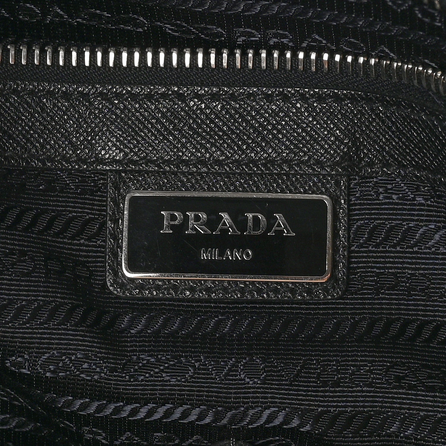 Prada Double Zip Saffiano Tote Black 6 of 10