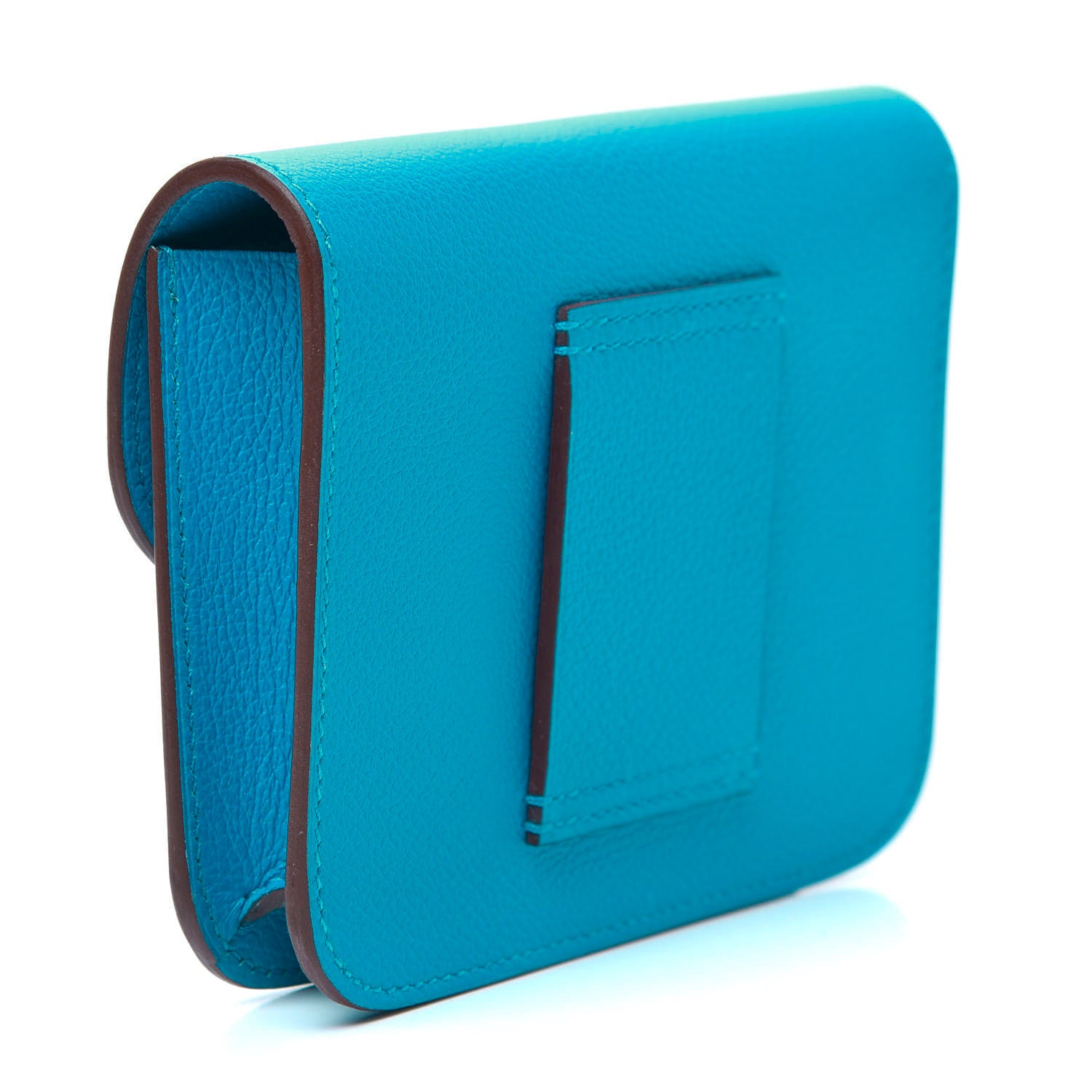 Hermes Evercolor Bi-Color Constance Slim Wallet Bleu Frida Rose Mexico 4 of 9