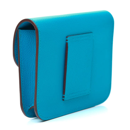 Hermes Evercolor Bi-Color Constance Slim Wallet Bleu Frida Rose Mexico 4 of 9