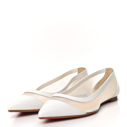 Christian Louboutin Kid Rete Galativi Flats 36 Version Blanco 3 of 9
