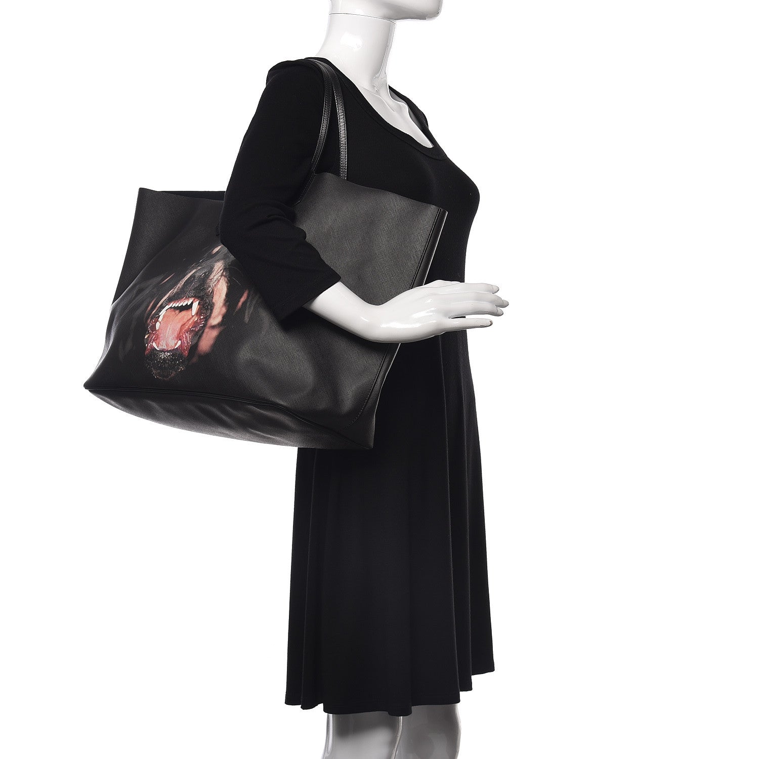 Givenchy Textured Coated Canvas Rottweiler Pint Large Antigona Tote Black 2 of 17