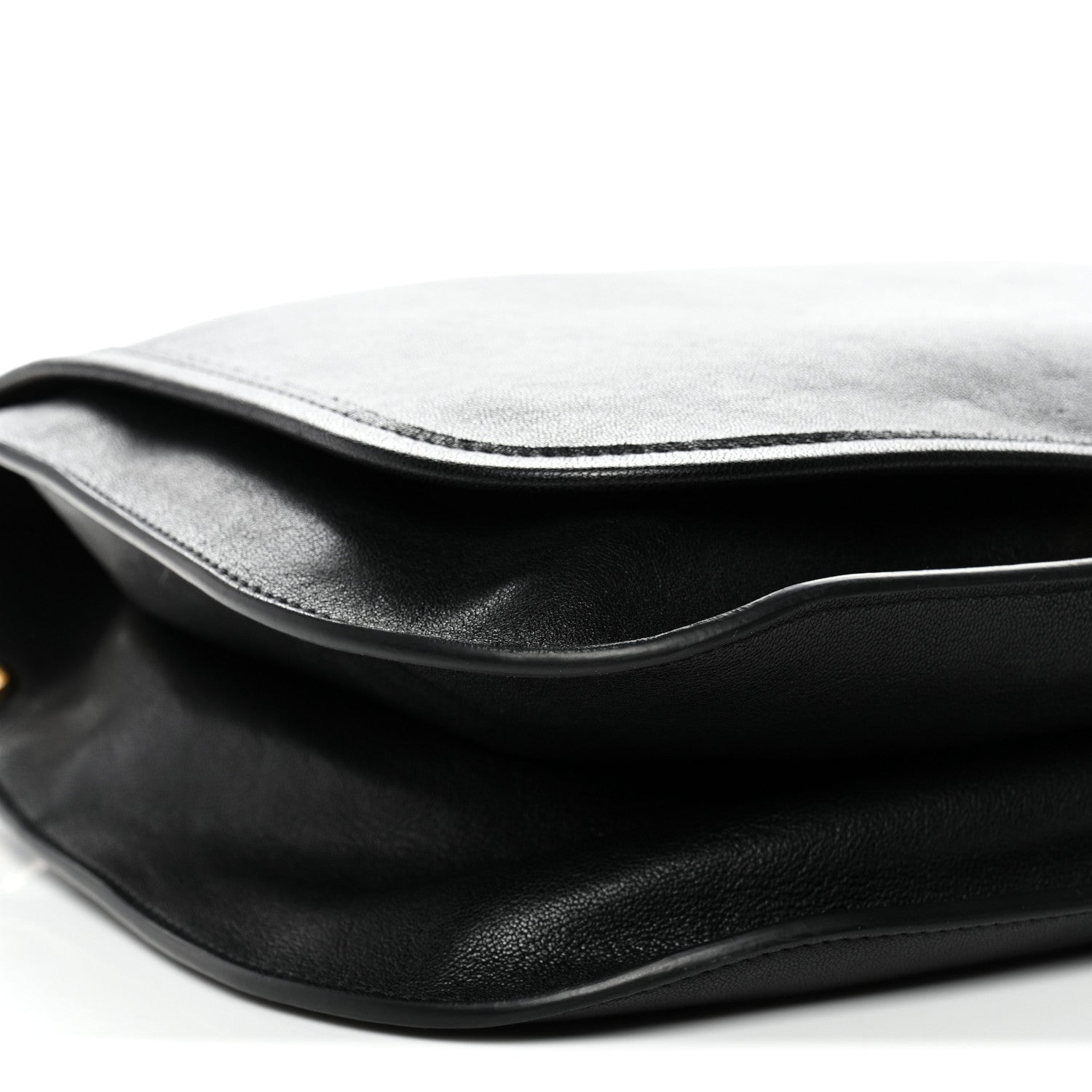 Celine Shiny Lambskin Soft Triomphe Besace Bag Black 8 of 9
