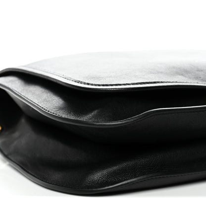 Celine Shiny Lambskin Soft Triomphe Besace Bag Black 8 of 9