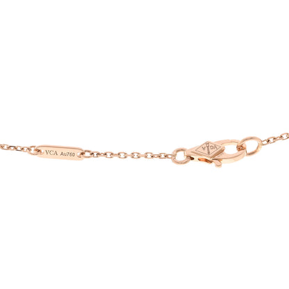 Van Cleef & Arpels 18K Rose Gold Carnelian Sweet Alhambra Pendant Necklace 4 of 5