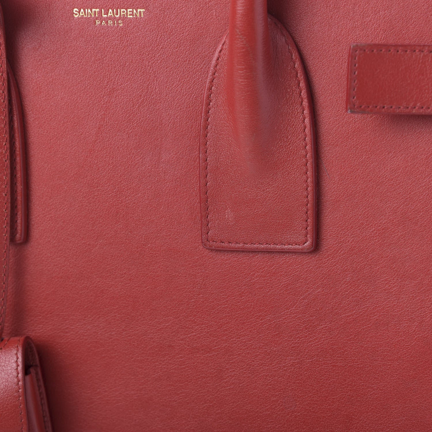 Saint Laurent Calfskin Small Sac De Jour Lipstick Red 16 of 18