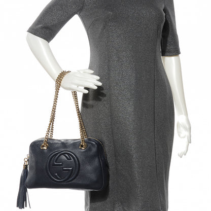 Gucci Pebbled Calfskin Small Soho Bowler Blue 2 of 7