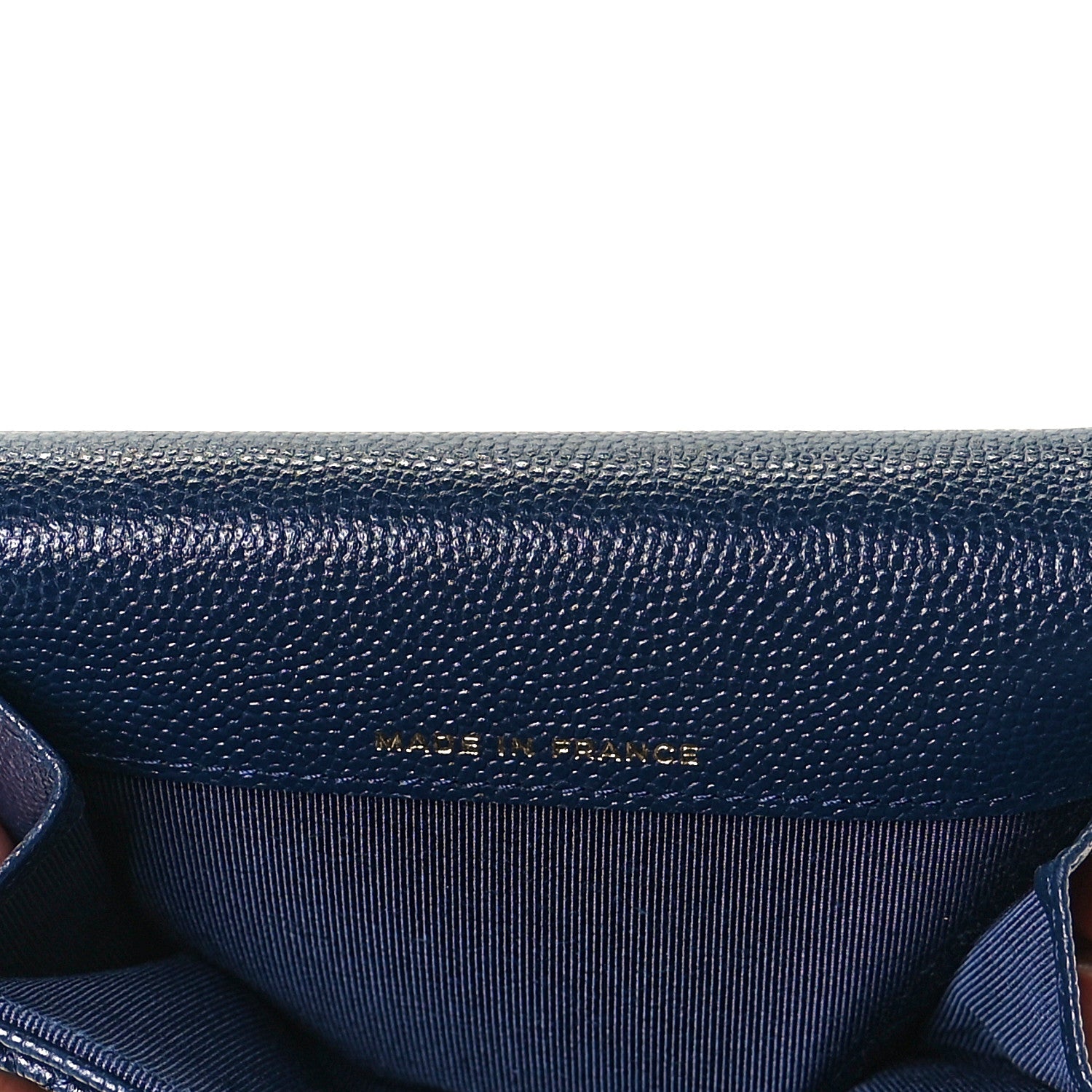 Chanel Caviar Quilted Flap Card Holder Wallet Navy Blue 5 of 9