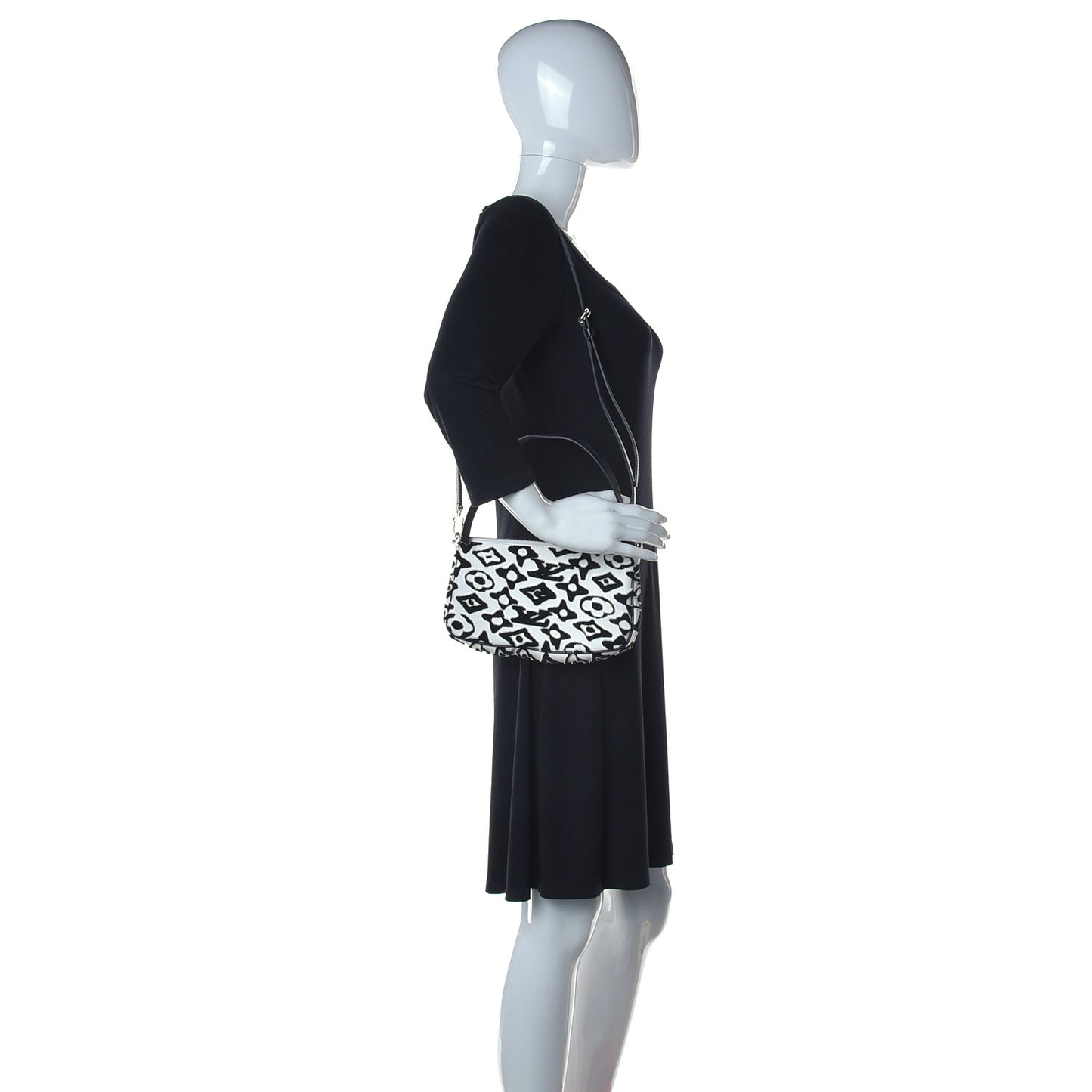 X UF Tufted Monogram Pochette Accessories White Black