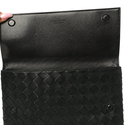 Bottega Veneta Nappa Intrecciato Flap Pouch Black 6 of 12