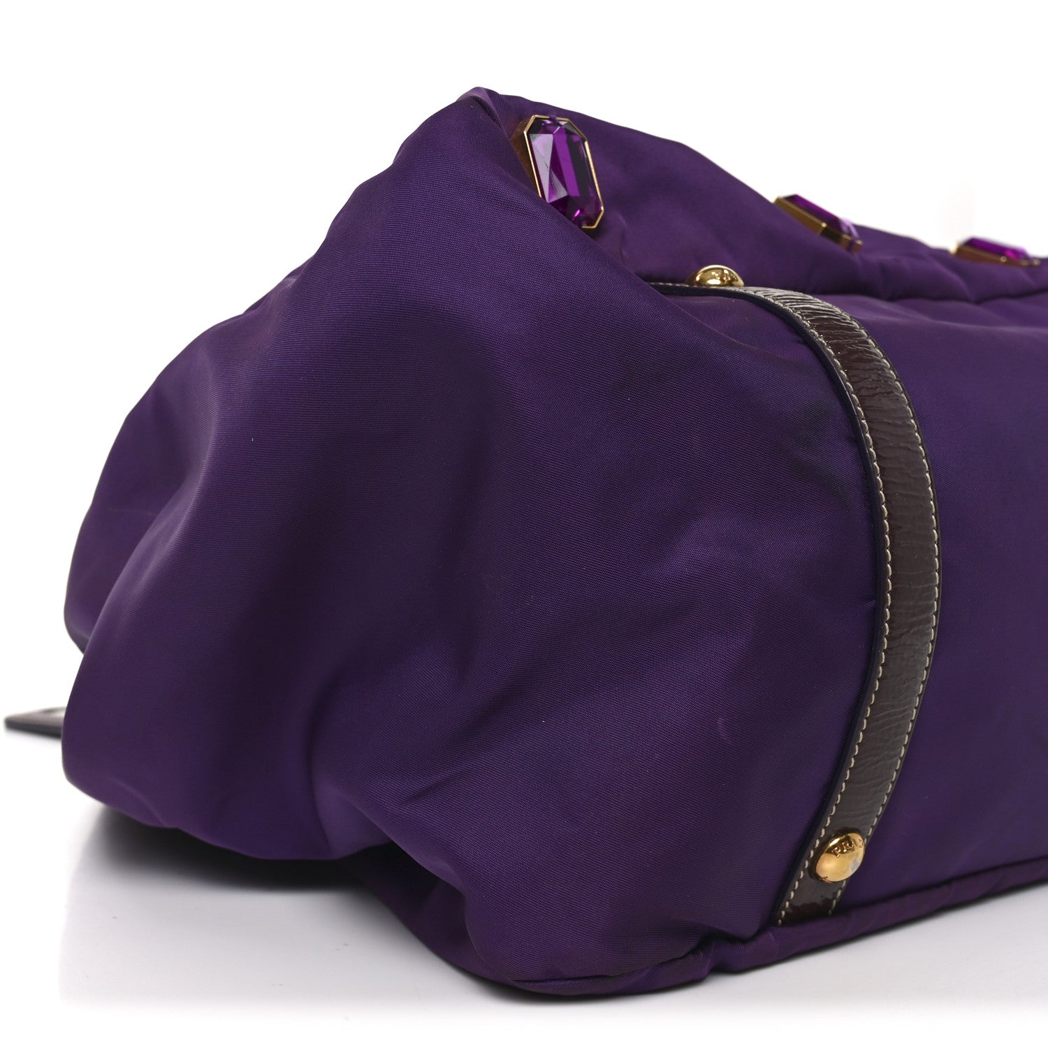 Prada Tessuto Nylon Pietre Jeweled Tote Anemone 8 of 9