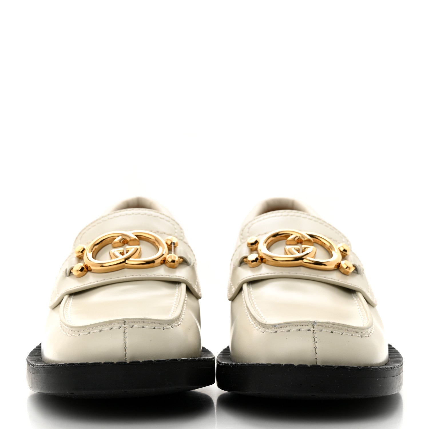 Gucci Spice Lux Nappa Samoa Interlocking G Loafers 36.5 Mystic White 2 of 9