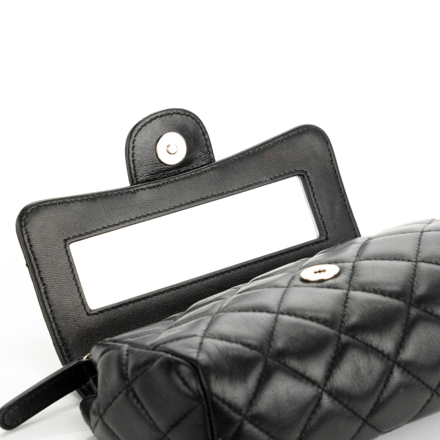 Chanel Lambskin Quilted Flap Cosmetic Case Black 5 of 8