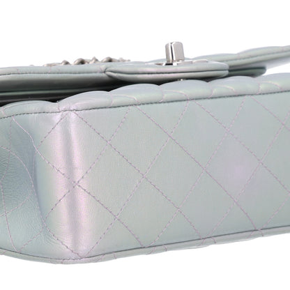 Chanel Iridescent Calfskin Quilted Small Double Flap Light Purple 9 of 10