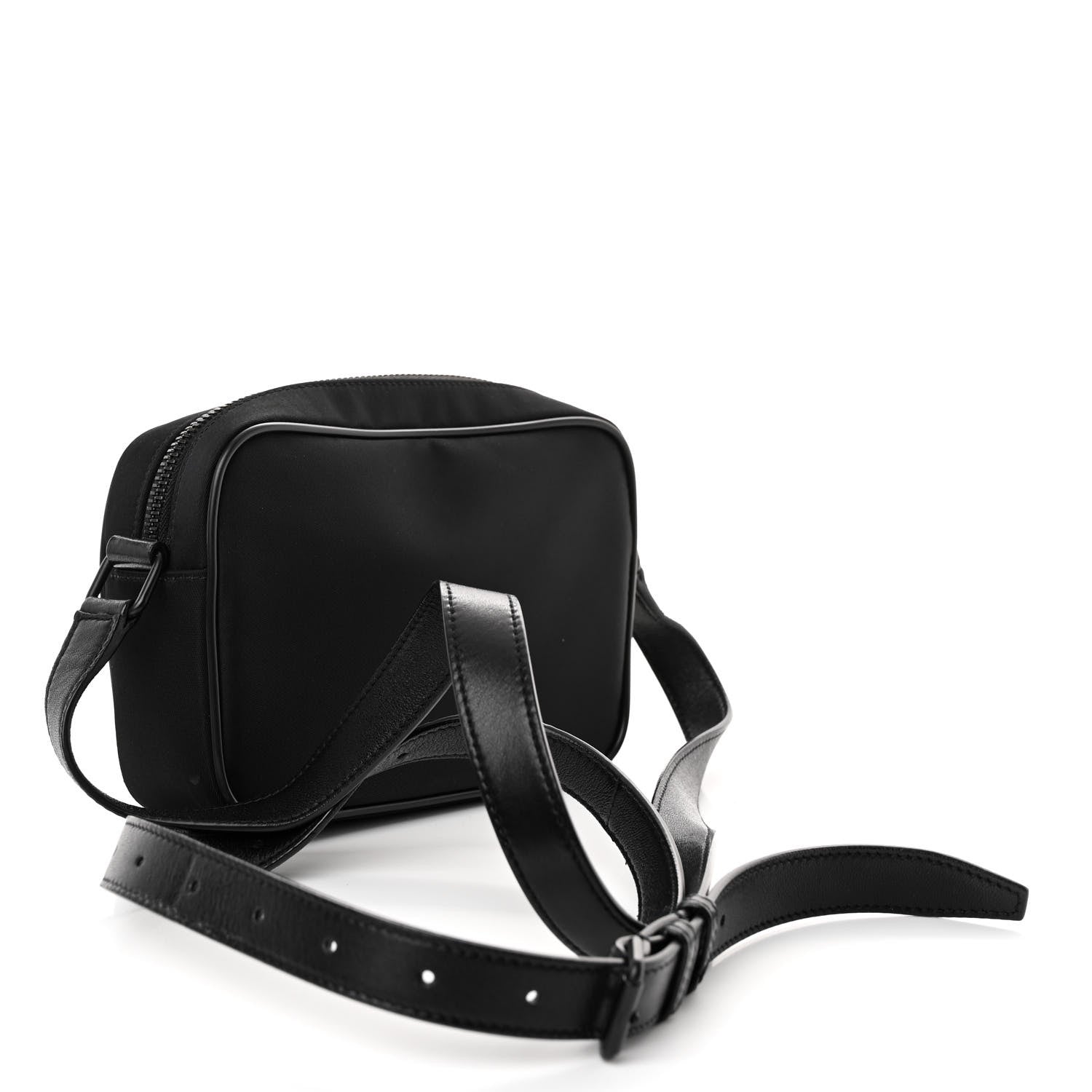 Saint Laurent Lambskin Nylon Small Camp Camera Bag Black 3 of 9