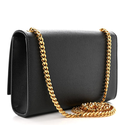 Saint Laurent Grain De Poudre Small Monogram Kate Satchel Black 3 of 12
