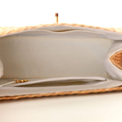 Chanel Calfskin Rattan Basket Flap Shoulder Bag White 5 of 15