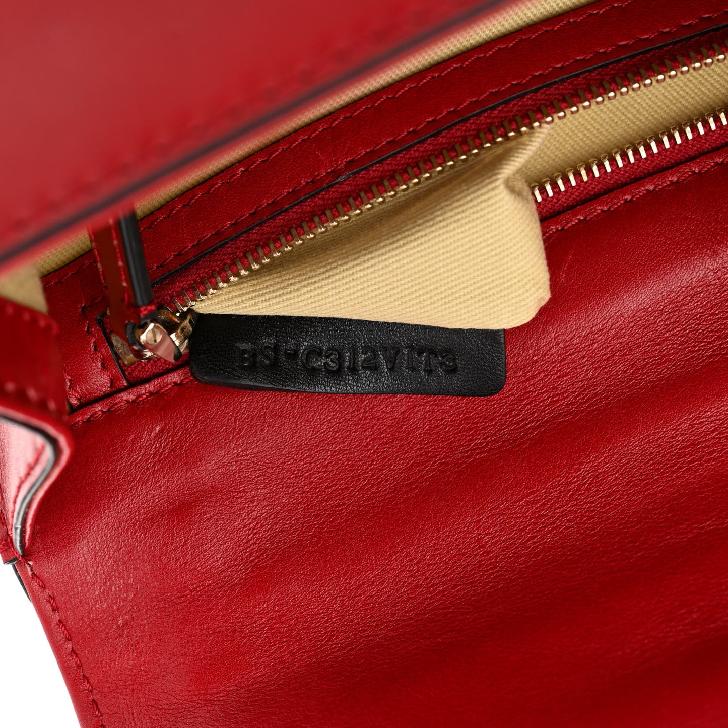 Vitello Small Glam Lock Rockstud Flap Red