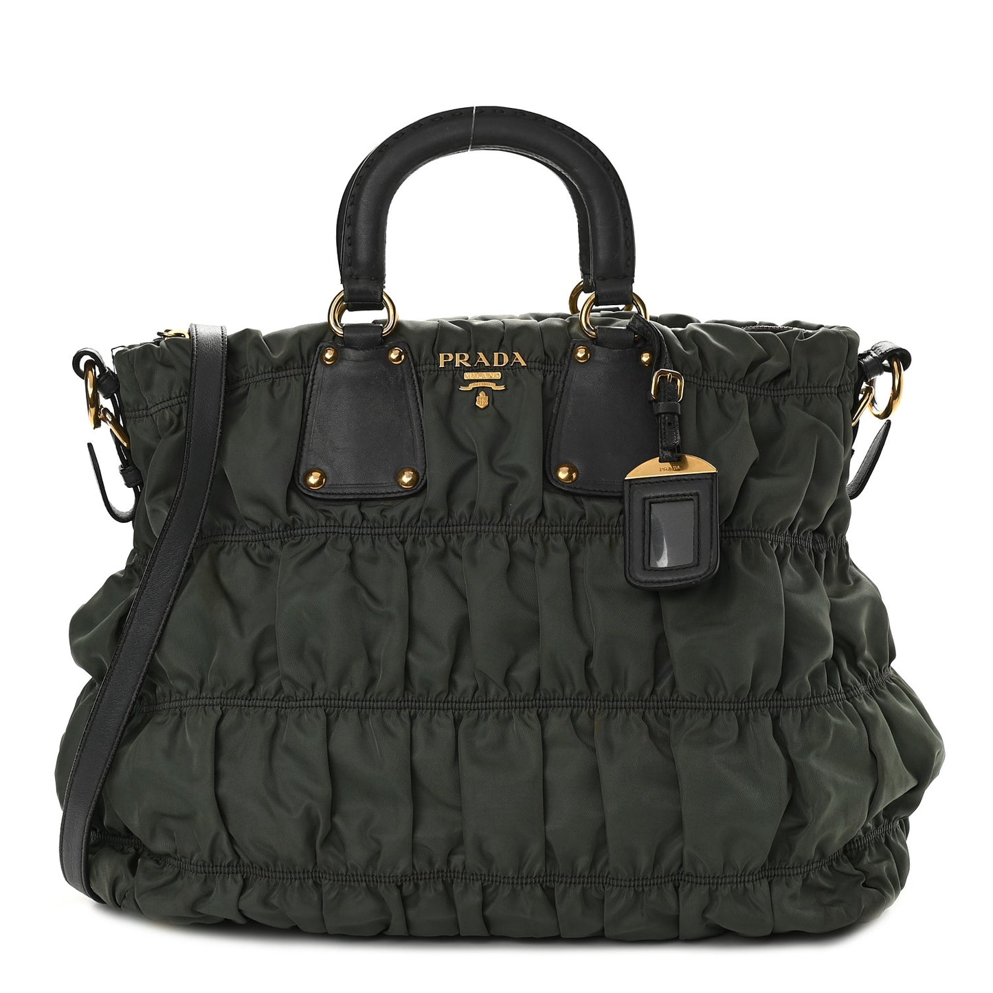 Tessuto Nylon Gaufre Tote Fumo