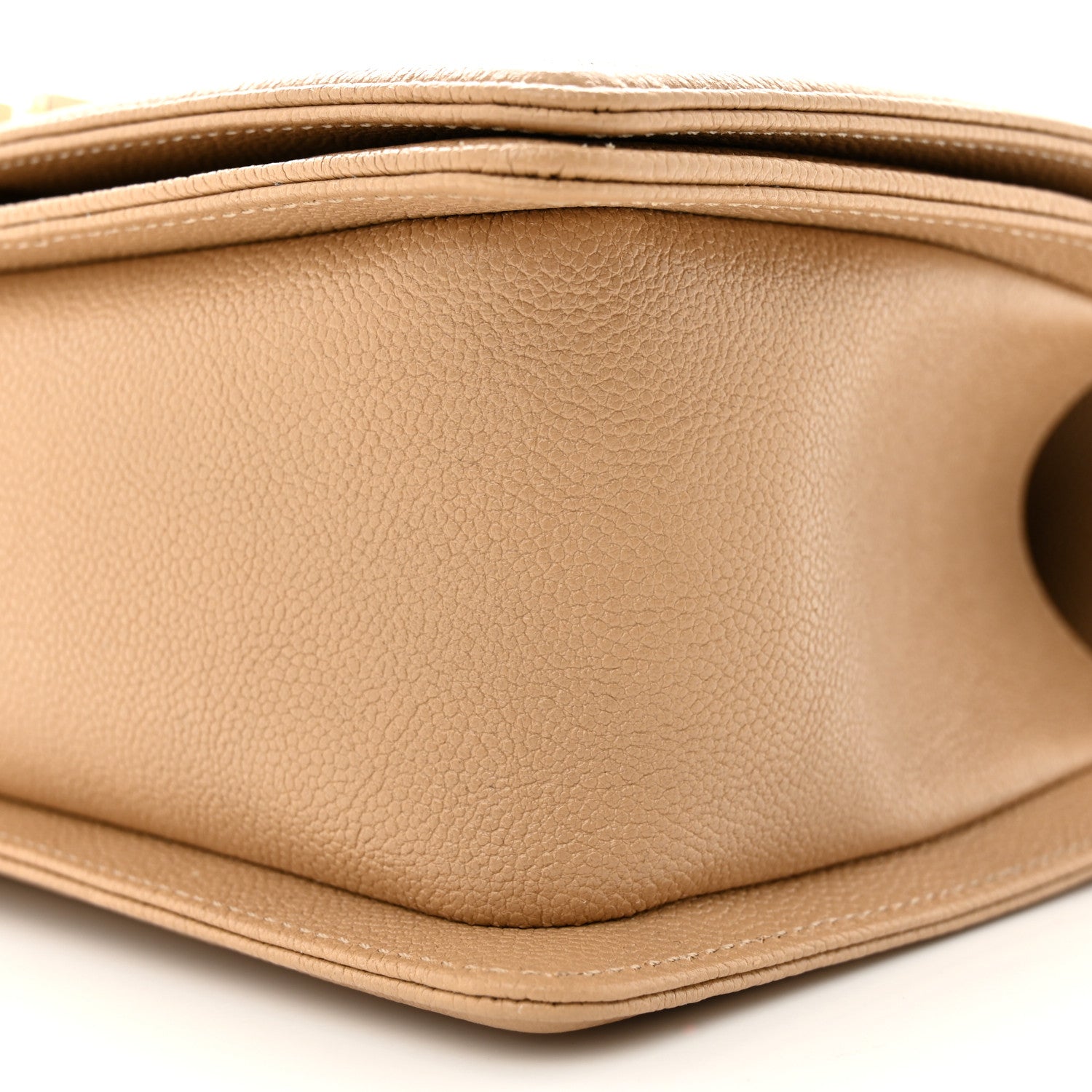 Chanel Caviar Chevron Quilted Medium Boy Flap Dark Beige 10 of 11