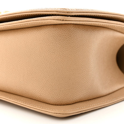 Chanel Caviar Chevron Quilted Medium Boy Flap Dark Beige 10 of 11