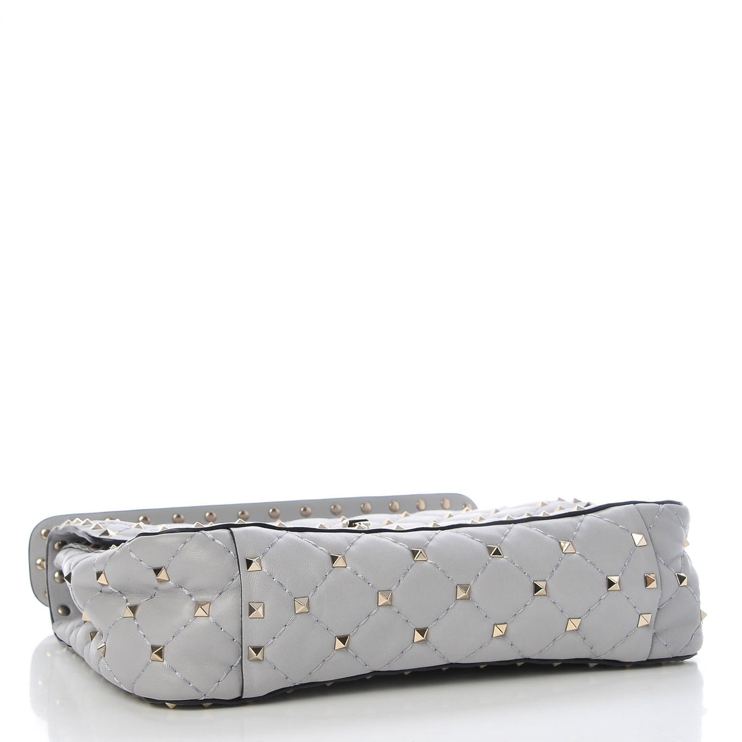 Nappa Medium Rockstud Spike Shoulder Bag Pastel Grey