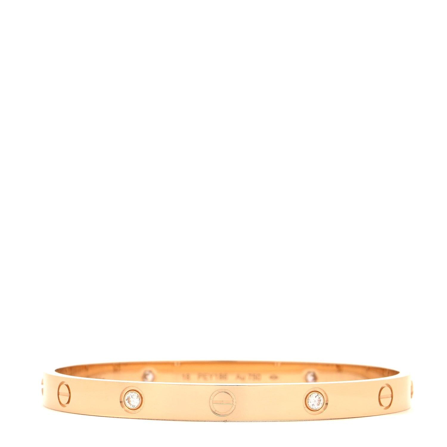 Cartier 18K Yellow Gold 4 Diamond LOVE Bracelet 18 3 of 7