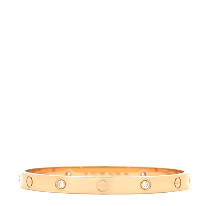 Cartier 18K Yellow Gold 4 Diamond LOVE Bracelet 18 3 of 7