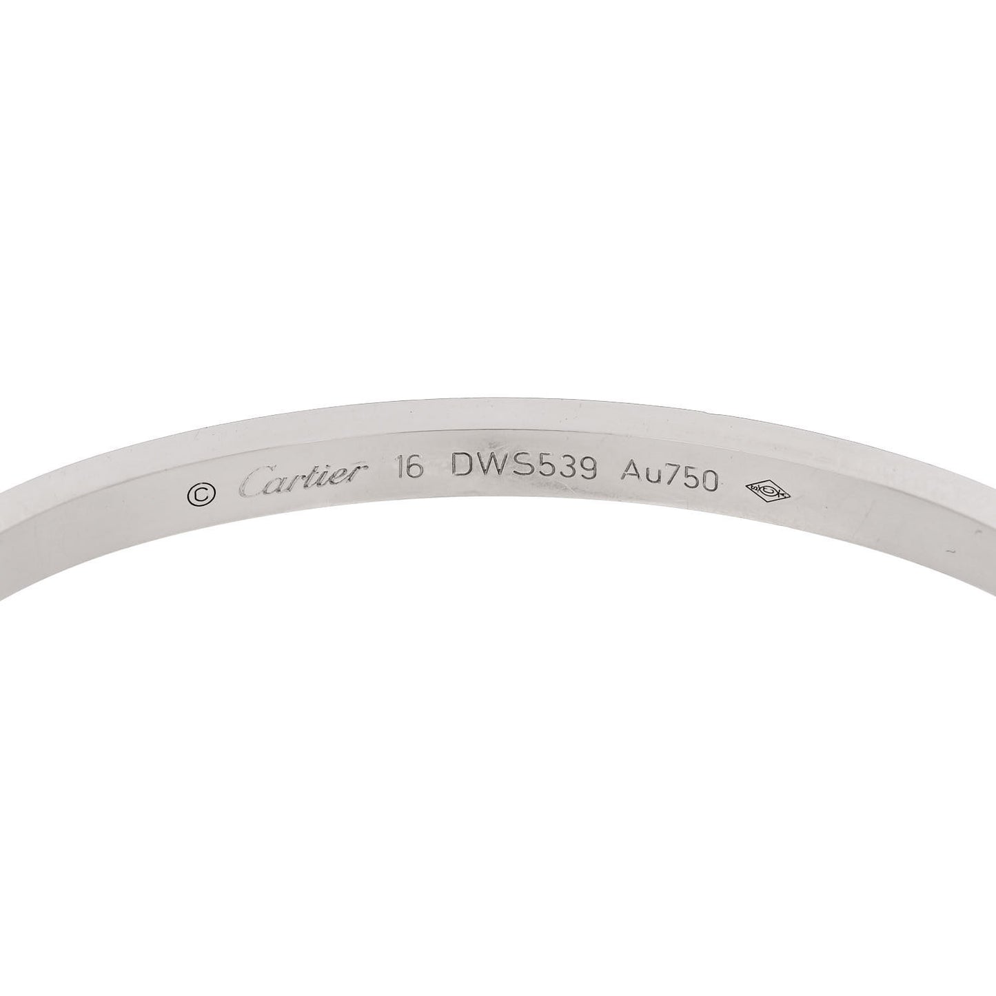 18K White Gold Small LOVE Bracelet 16