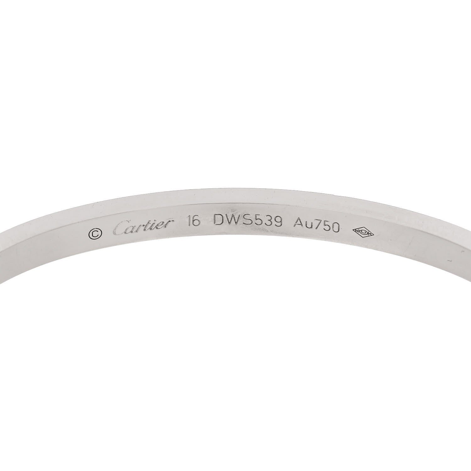 Cartier 18K White Gold Small LOVE Bracelet 16 6 of 8