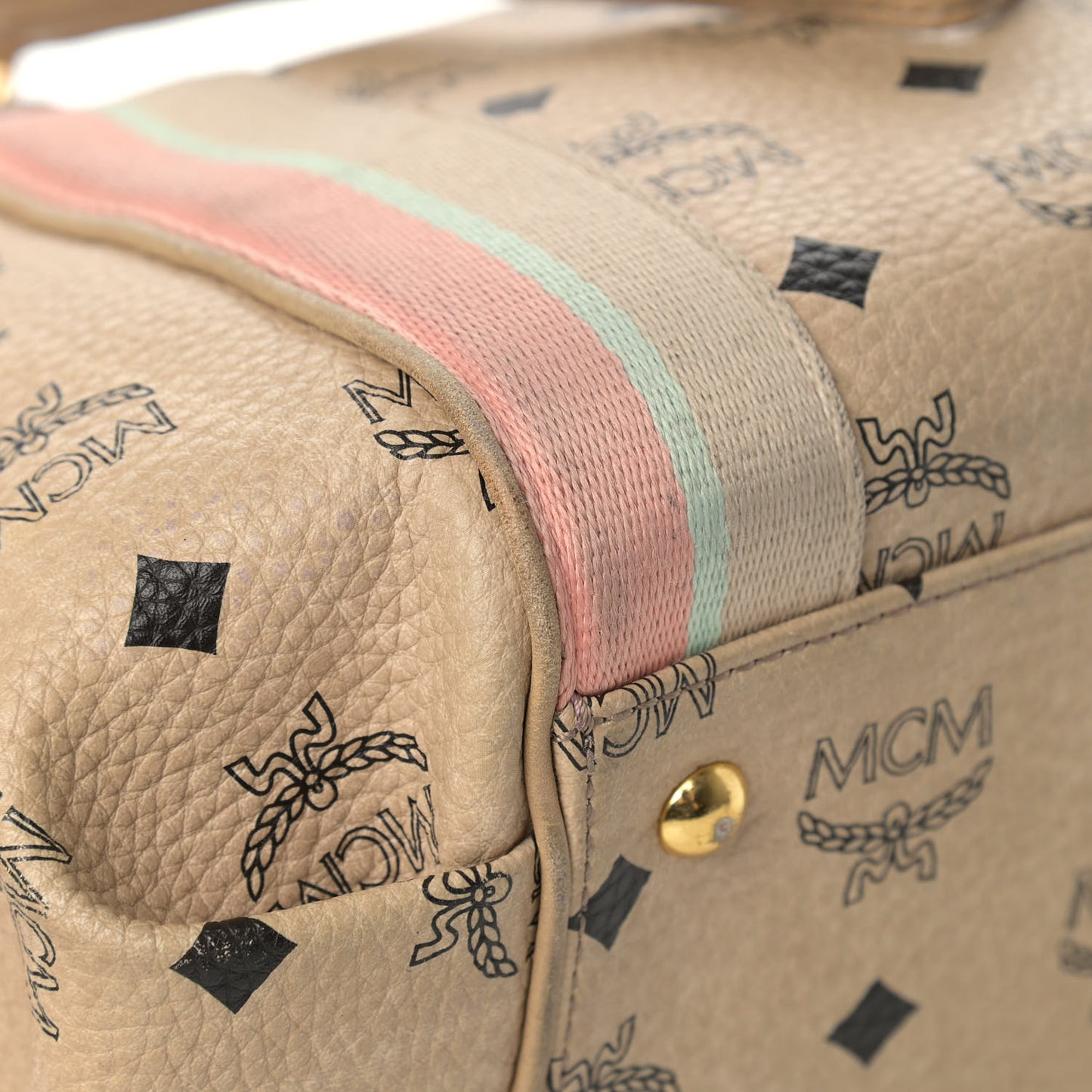 Visetos Striped Tote Beige