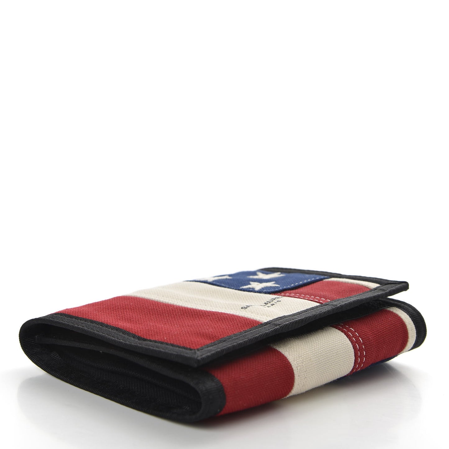 Canvas American Flag Print Buffalo Compact Wallet