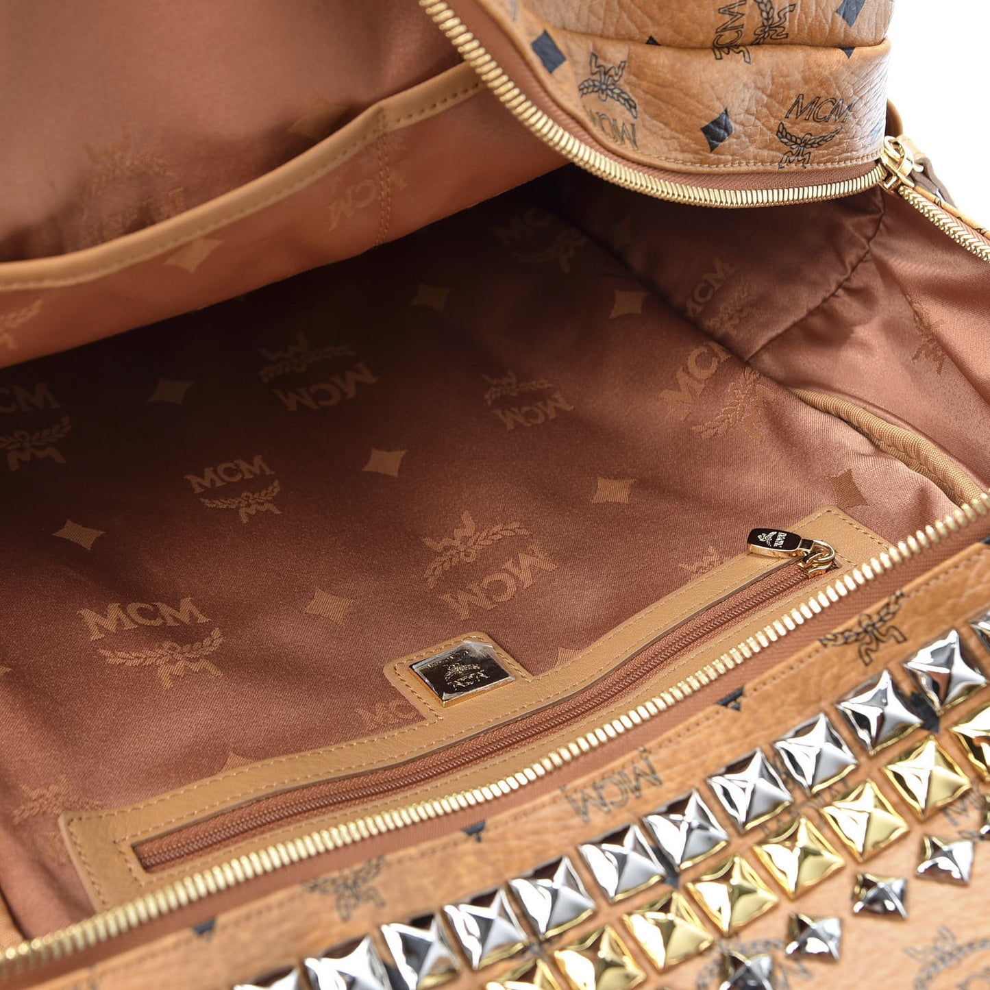 Visetos Crown Stud Large Stark Backpack Cognac
