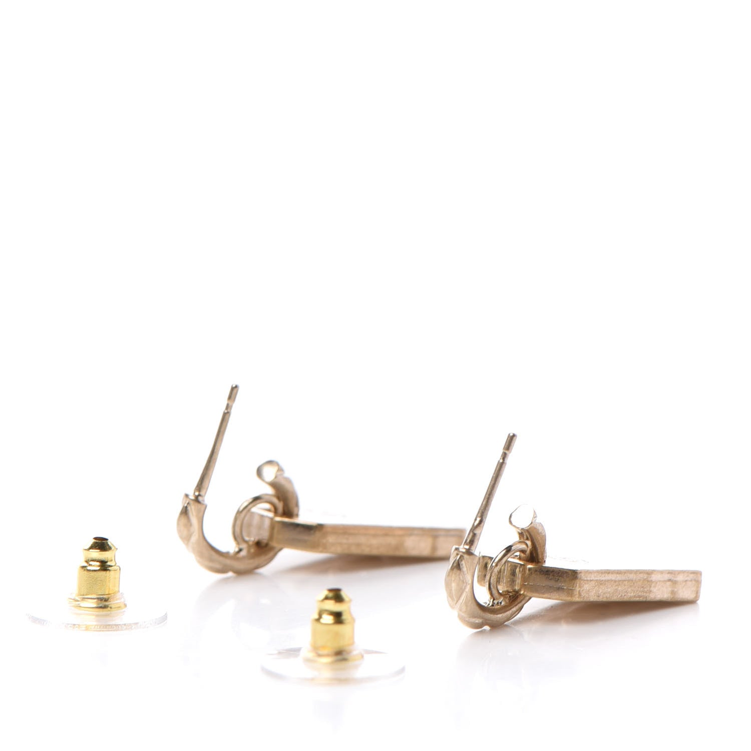 Chanel CC Tag Drop Earrings Gold 3 of 5