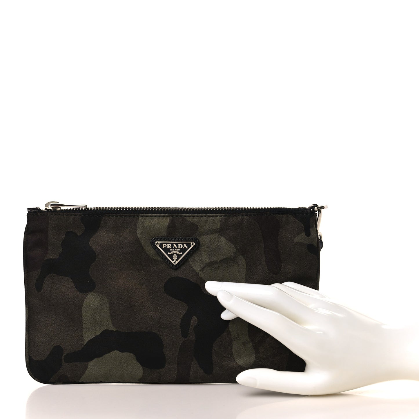Tessuto Nylon Saffiano Wristlet Mimetico